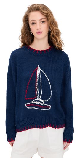 Bailey Rose Bailey Rose Sailboat Sweater Navy