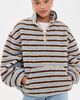 Bailey Rose Bailey Rose Striped Fleece Sweatshirt Butter Brown - 2