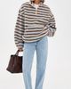 Bailey Rose Bailey Rose Striped Fleece Sweatshirt Butter Brown - 5