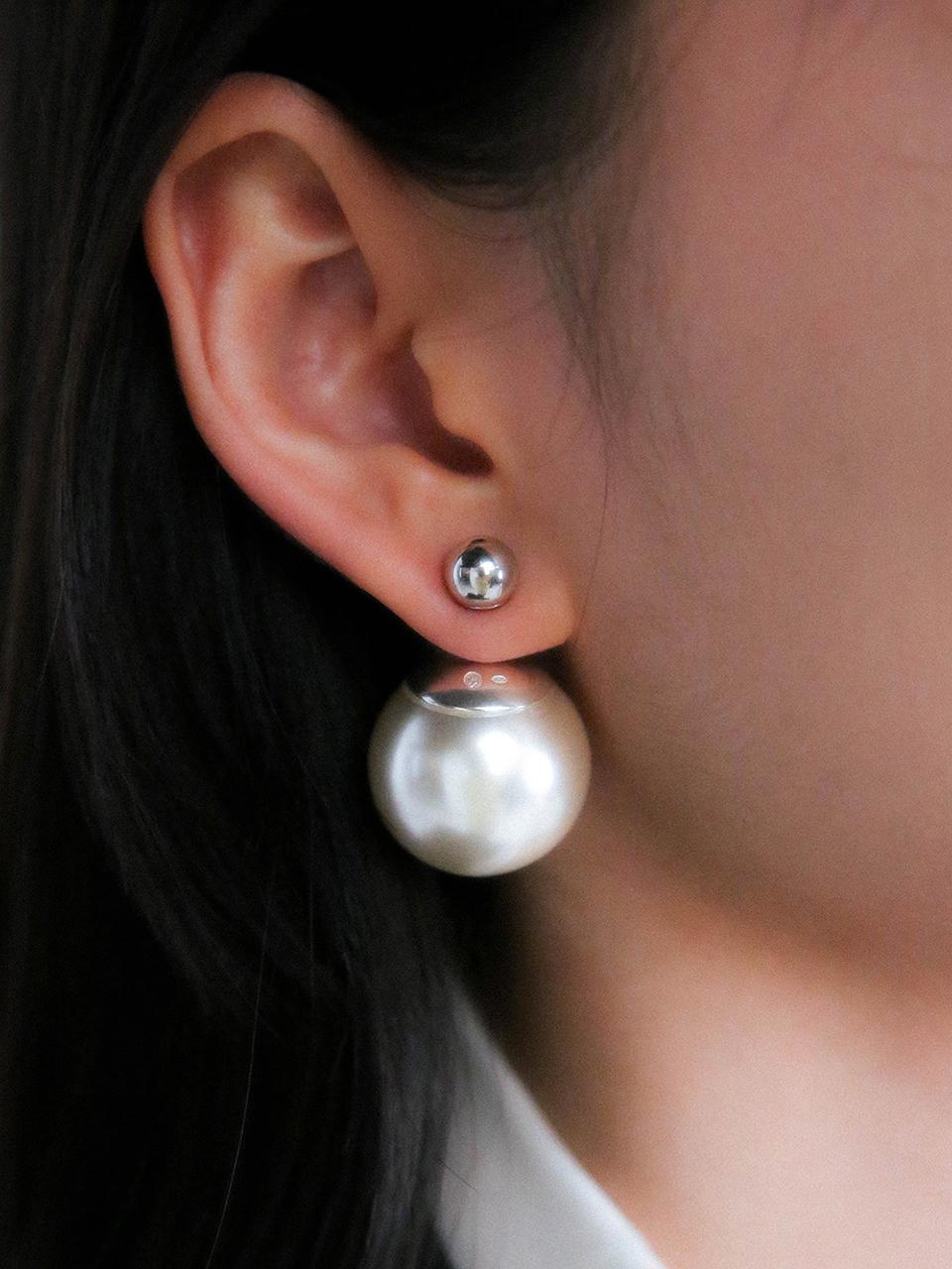 Baked Alaska 25mm Faux Pearl Earrings