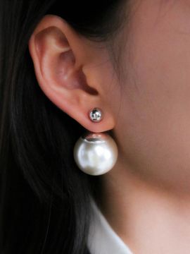 Baked Alaska 25mm Faux Pearl Earrings