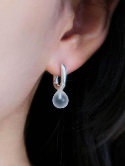 Baked Alaska Frosted Crystal Drop Earrings