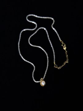 Baked Alaska Two-tone Shell Motif Pearl Necklace