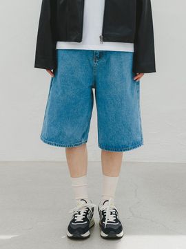 BAKKEN Bakken Bermuda Washed Denim Half Pants BK8913_Ligh