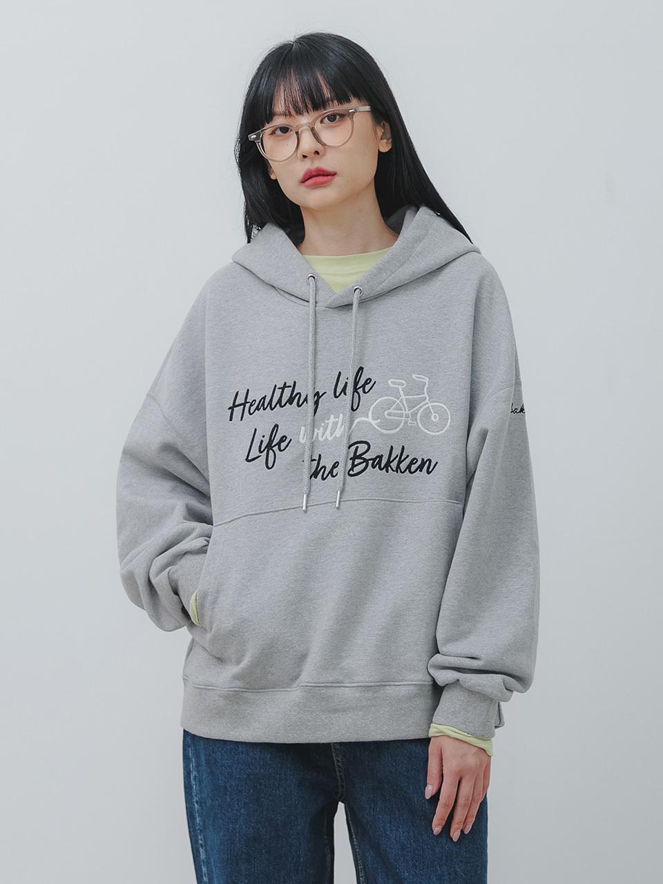BAKKEN Bakken Bicycle Hoodie BK6793_Melange Gray