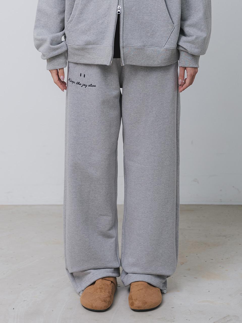 BAKKEN Bakken Smile Embroidered Logo Semi-Wide Sweat Pant
