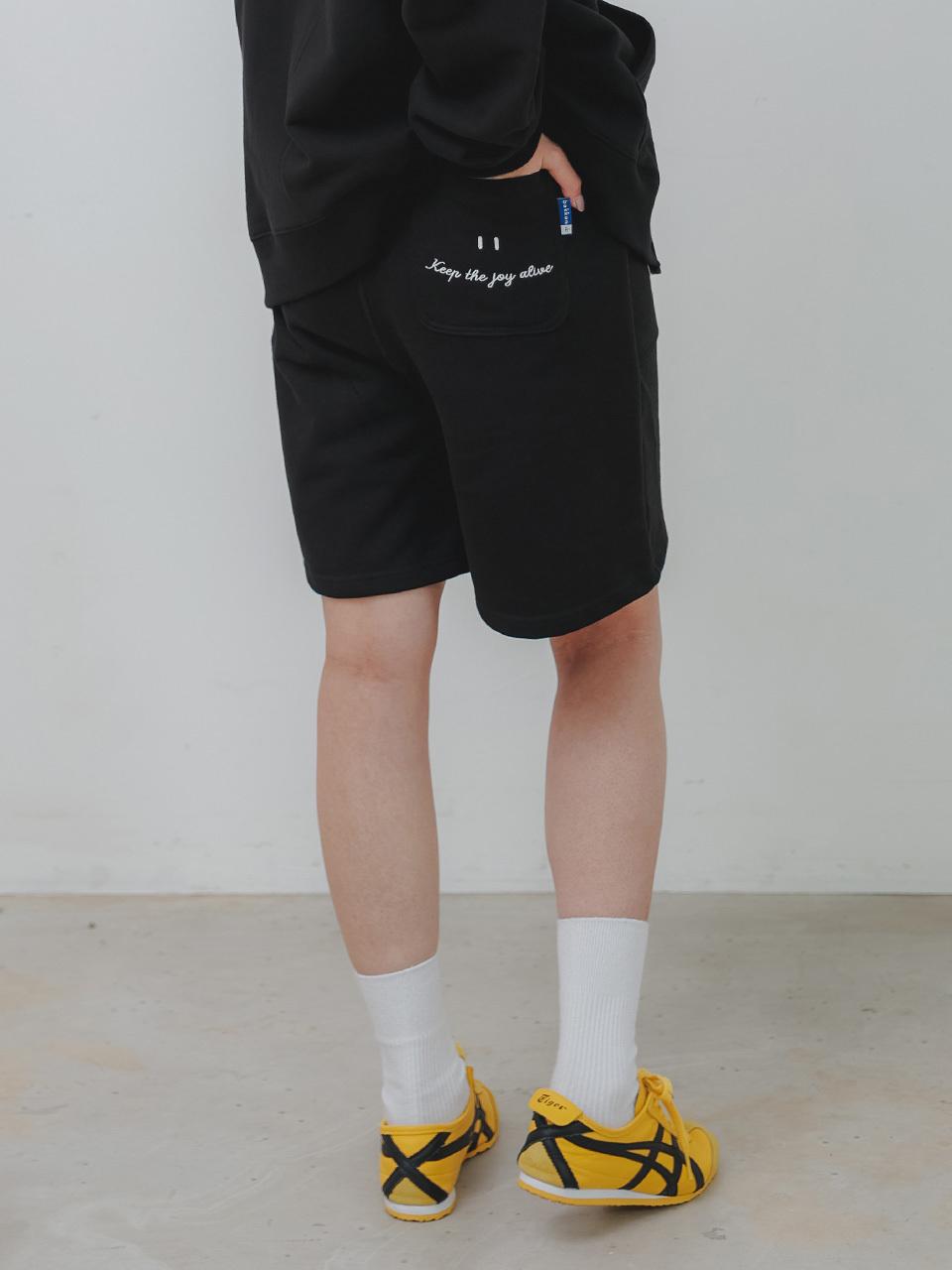 BAKKEN Bakken Smile Embroidered Logo Shorts BK2985_Black