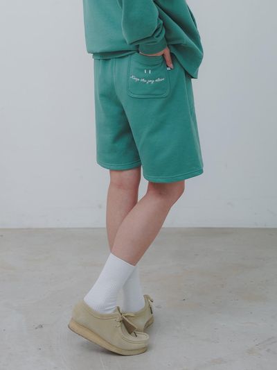 BAKKEN Bakken Smile Embroidered Logo Shorts BK2985_Green