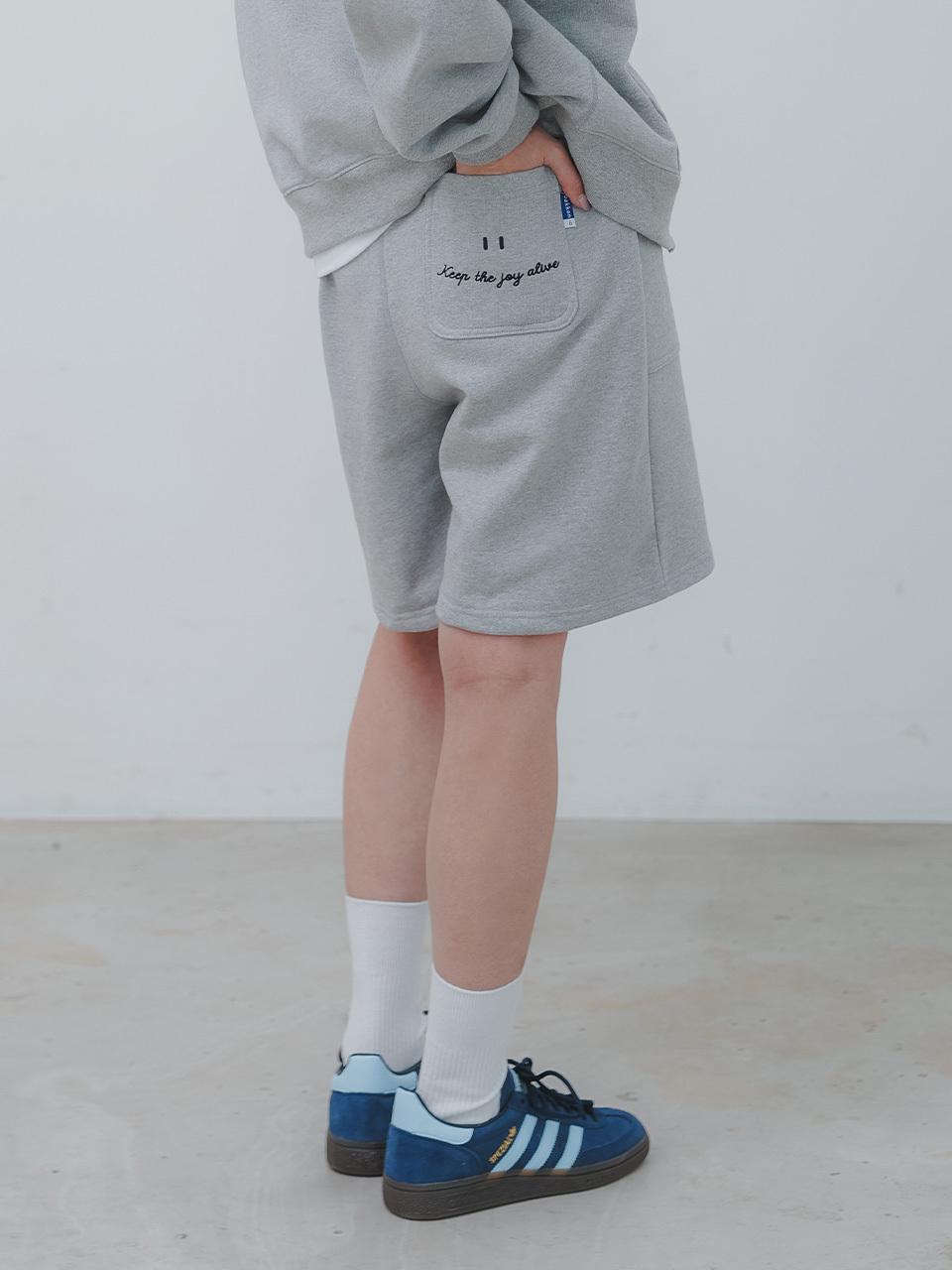 BAKKEN Bakken Smile Embroidered Logo Shorts BK2985_Melang