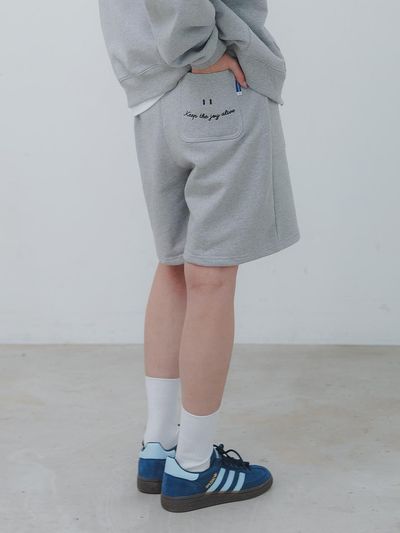 BAKKEN Bakken Smile Embroidered Logo Shorts BK2985_Melang
