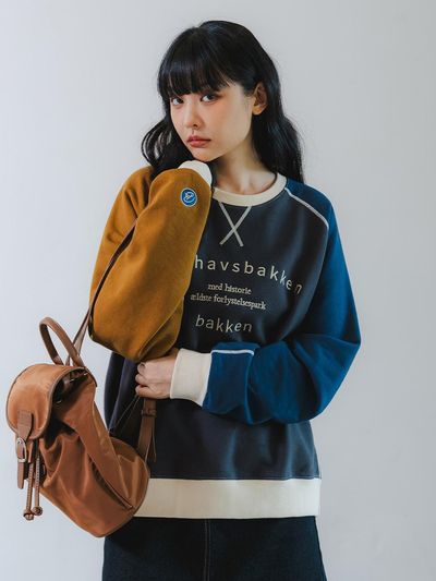 BAKKEN Barken Raglan Color Match Sweat Shirt BK5971_Charc