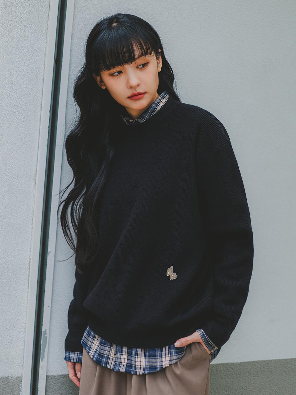 BAKKEN Barken Soft Semi-Oversized Round Knitwear BK8940_B