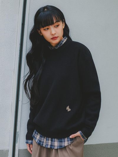 BAKKEN Barken Soft Semi-Oversized Round Knitwear BK8940_B