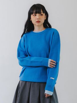 BAKKEN Barken Soft Wool Round Knitwear BK8937_Blue