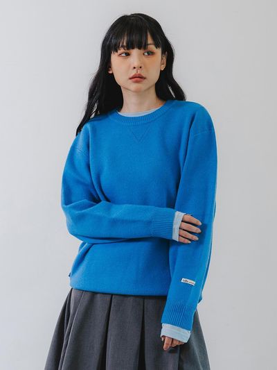 BAKKEN Barken Soft Wool Round Knitwear BK8937_Blue