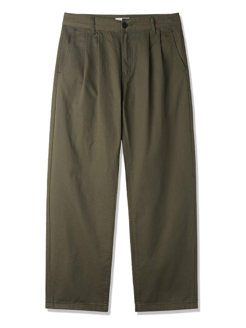BAKKEN Barken Two Tuck Regular Tapered Cotton Chino Pants