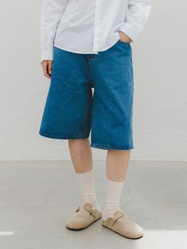 BAKKEN Bermuda Washed Denim Half Pants BK8913_Blue