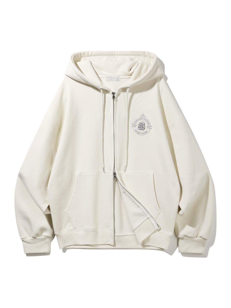 BAKKEN SIGNATURE B Hooded Zip-Up BK76902_Cream