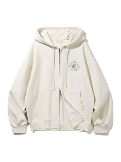 BAKKEN SIGNATURE B Hooded Zip-Up BK76902_Cream