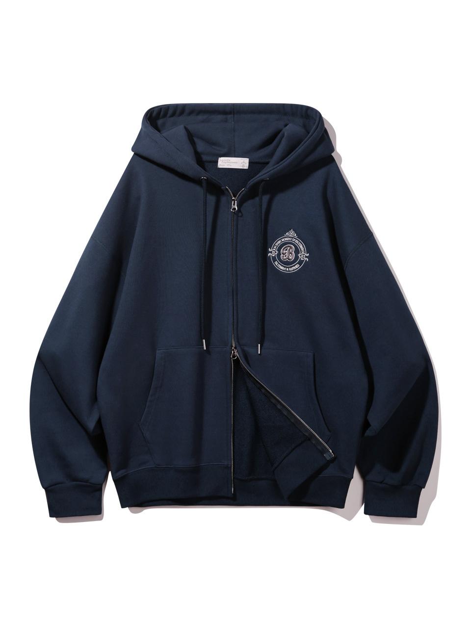 BAKKEN SIGNATURE B Hooded Zip-Up BK76902_Navy