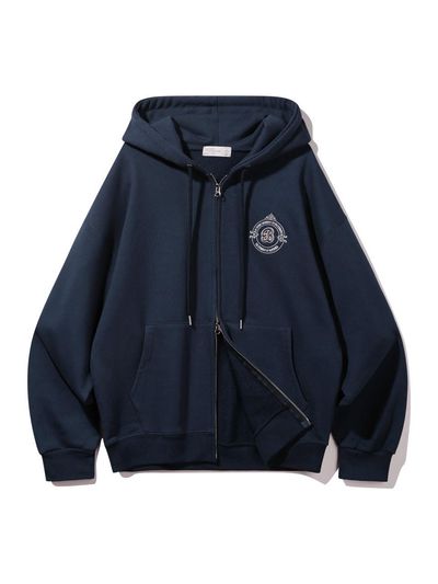 BAKKEN SIGNATURE B Hooded Zip-Up BK76902_Navy