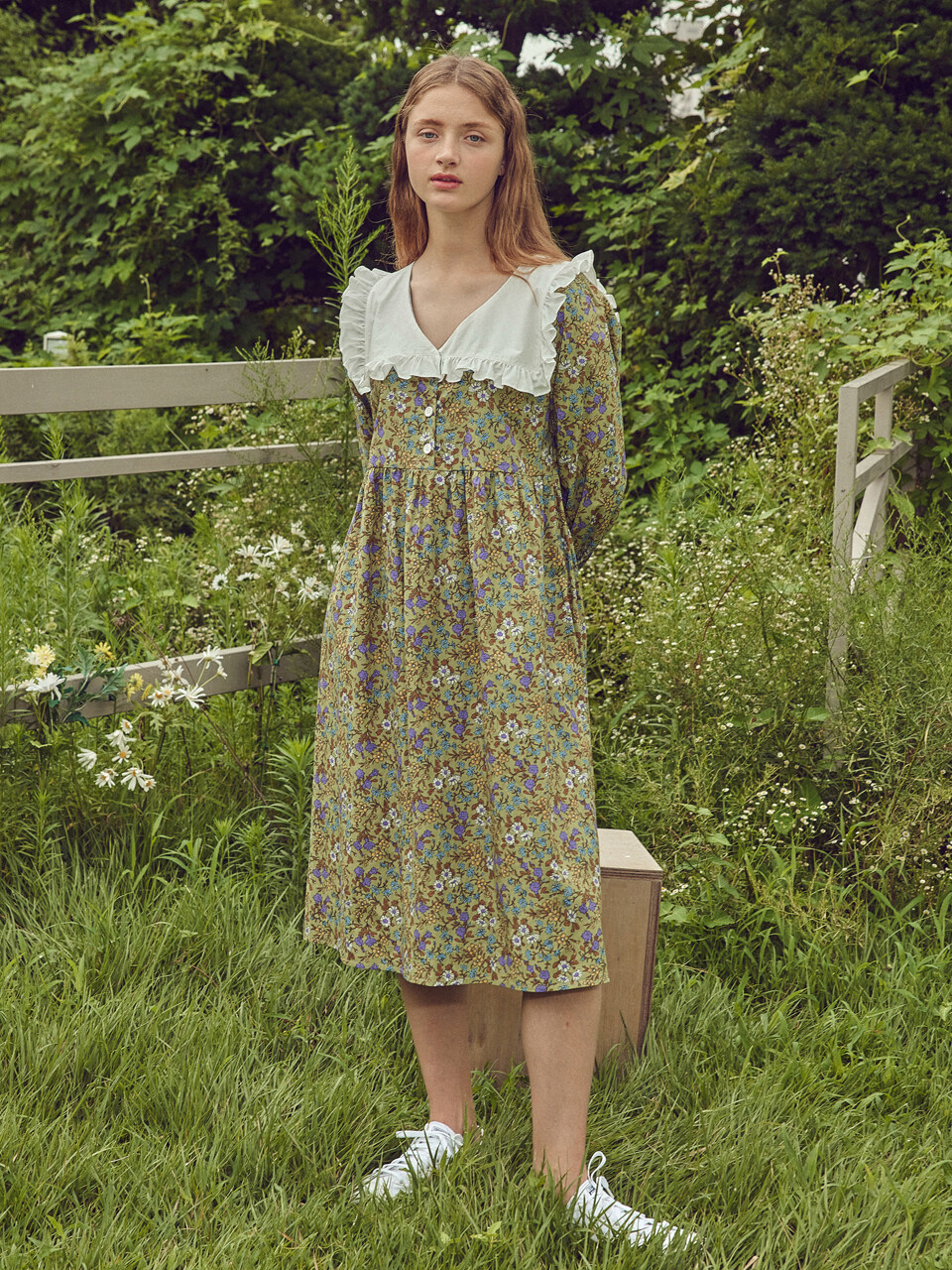 BALCONY in SUITE Charlotte Dress_Khaki