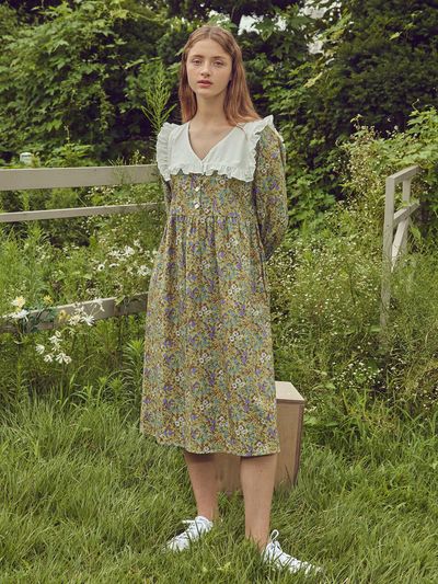 BALCONY in SUITE Charlotte Dress_Khaki