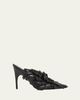 Balenciaga 90mm Flowers Leather Mule Pumps - 1