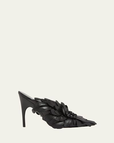 Balenciaga 90mm Flowers Leather Mule Pumps