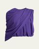 Balenciaga Asymmetric Draped Silk Cady Crop Top - 1