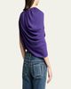 Balenciaga Asymmetric Draped Silk Cady Crop Top - 3