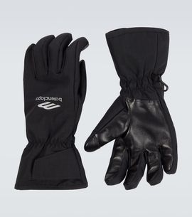 Balenciaga Balenciaga 3B Sports Icon leather-trimmed ski gloves