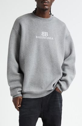 Balenciaga Balenciaga BB Logo Jacquard Crewneck Sweater