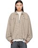 Balenciaga Balenciaga Beige Check Flannel Zip-Up Shirt - 1