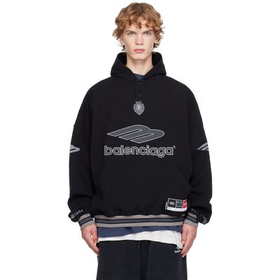 Balenciaga Balenciaga Black 3B Football Polo Hoodie