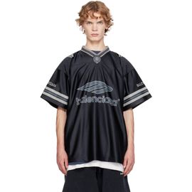 Balenciaga Balenciaga Black 3B Football V-Neck Oversized Jersey