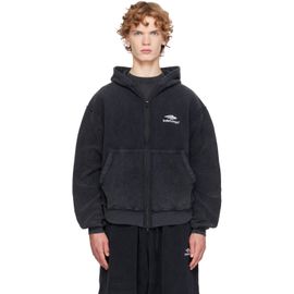 Balenciaga Balenciaga Black 3B Sports Icon Inside-Out Zip-Up Hoodie