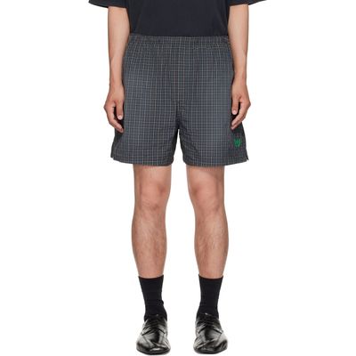 Balenciaga Balenciaga Black & Blue Technical Check Boxer Shorts