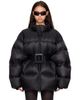 Balenciaga Balenciaga Black Belted Hourglass Short Puffer Down Jacket - 1