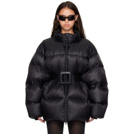 Balenciaga Balenciaga Black Belted Hourglass Short Puffer Down Jacket