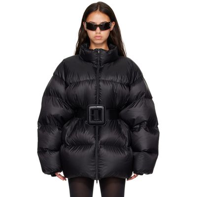 Balenciaga Balenciaga Black Belted Hourglass Short Puffer Down Jacket