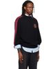 Balenciaga Balenciaga Black Cotton Logo Sleeve Knit Stripe Sweater - 2