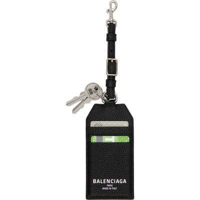 Balenciaga Balenciaga Black Credit Charm Card Holder Keychain