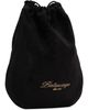 Balenciaga Balenciaga Black Drawstring Waxed Suede Pouch - 2