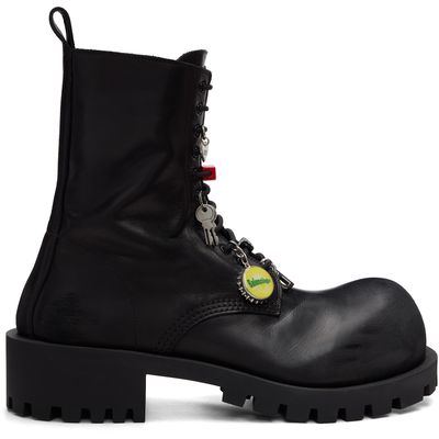 Balenciaga Balenciaga Black Hummer Laceup Boots