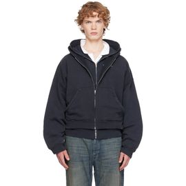 Balenciaga Balenciaga Black Layered Zip-Up Hoodie