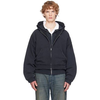Balenciaga Balenciaga Black Layered Zip-Up Hoodie