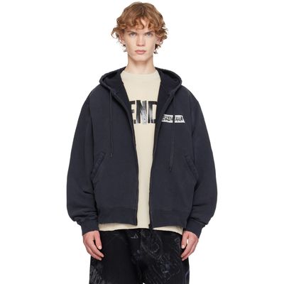 Balenciaga Balenciaga Black Masking Tape Oversized Zip-Up Hoodie