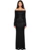 Balenciaga Balenciaga Black Off-Shoulder Maxi Dress - 1