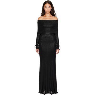 Balenciaga Balenciaga Black Off-Shoulder Maxi Dress